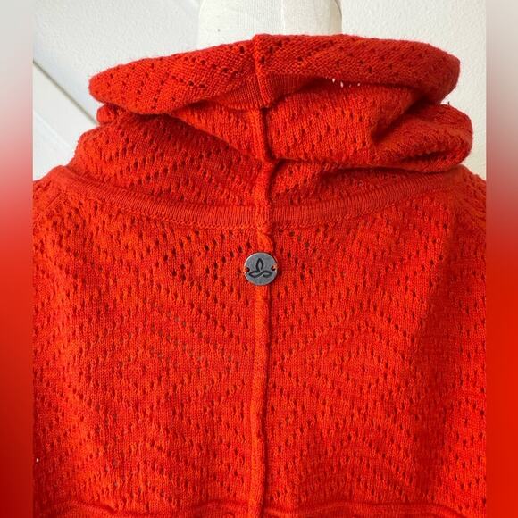 Prana Cedar Lightweight Cowl Neck Sweater In Fiery Red Orange Size Medium - Picture 9 of 12